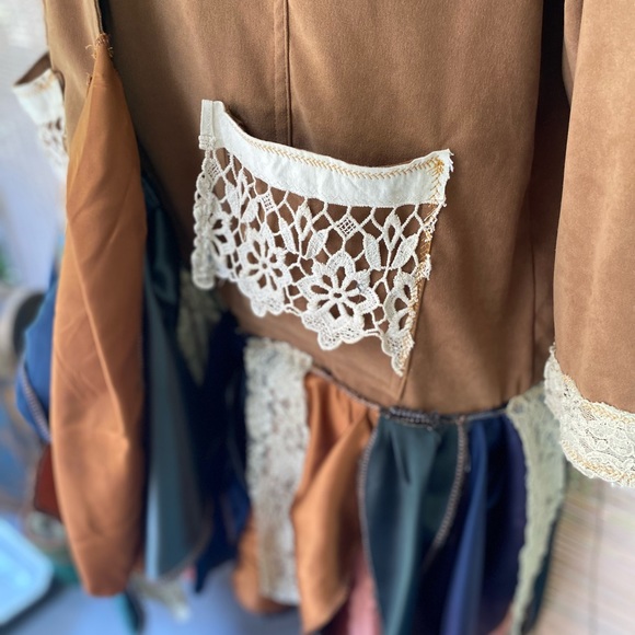 Upcycled Bohemian Brown Plus Blazer Mermaidcore - Picture 4 of 8